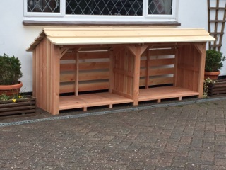 Made to Measure Log Store that fits under window